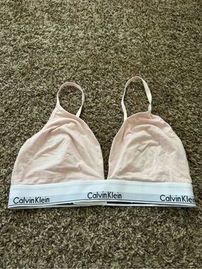Calvin Klein Soft Blush Bralette with Signature Logo Band